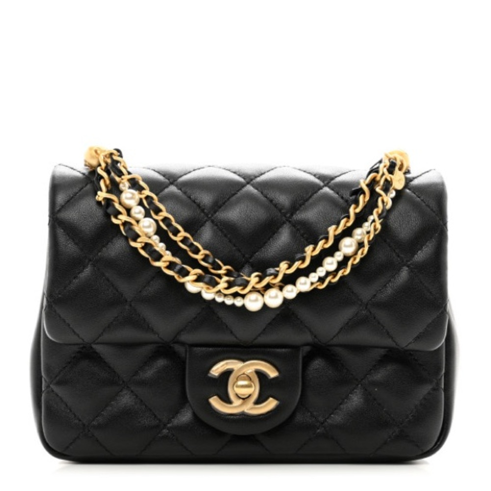 Chanel pearl  twisted mini square bag